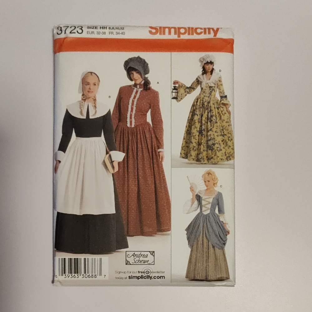 Simplicity 3723 HH Misses Historical Costumes Sewing Pattern